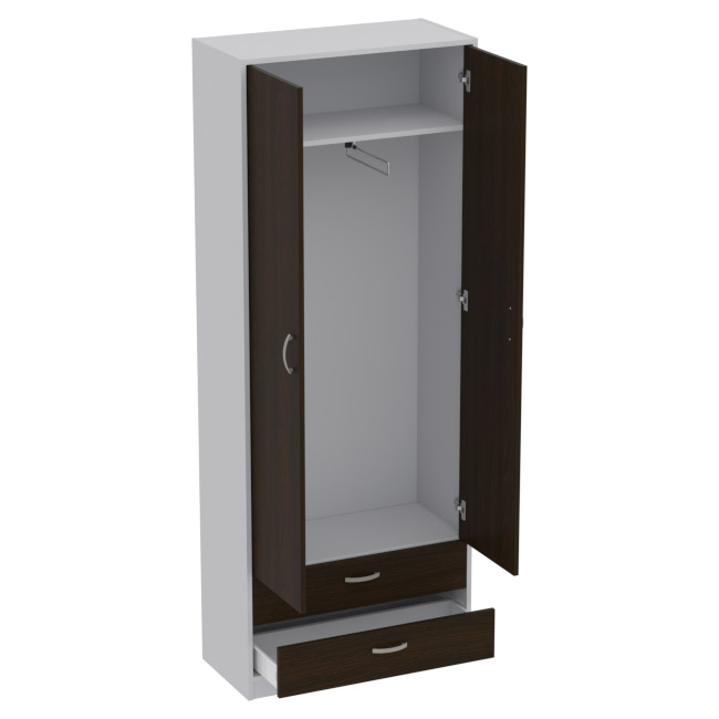 Шкаф для одежды ШО-37 цвет Серый+Венге 77/37/200 см