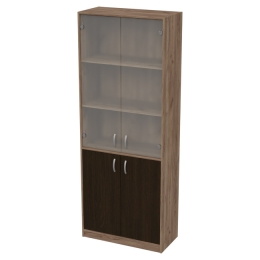 Офисный шкаф ШБ-3+А-5 матовый цвет Дуб Крафт+Венге 77/37/201