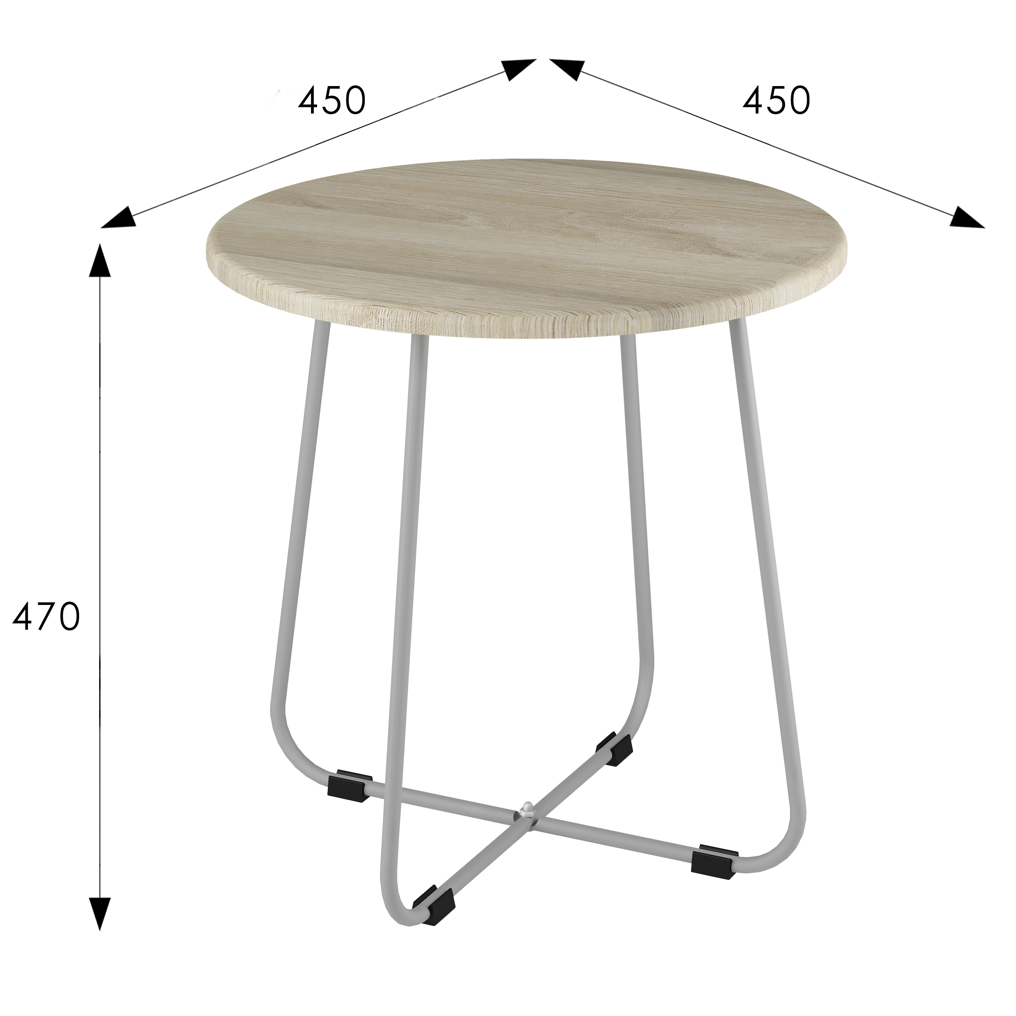 Стол журнальный BeautyStyle 14 дуб сонома/металлик