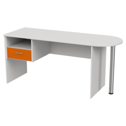 Стол с приставкой КП-1 цвет Белый+Оранж