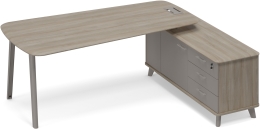 Стoл руководителя правый с опорной тумбой Вяз-Мокко ТМ М1 118 ВЛ ВЛ МП 216,4/169,2/75,6