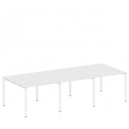 Переговорный стол (3 столешницы) на П-образном м/к 300 METAL SYSTEM БП.ПРГ-3.1 Белый