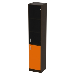 Офисный шкаф СБ-3+А5 графит цвет Венге+Оранж 40/37/200 см