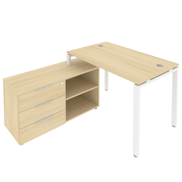 Стол руководителя 130 METAL SYSTEM Б.РС-СТС-2.2 Л Акация-Белый