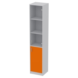 Офисный стеллаж СБ-3+А5 проз цвет Серый+Оранж 40/37/200 см