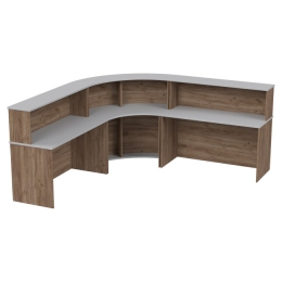 Стойка ресепшн комплект К/ПСУ-70 цвет Дуб Крафт Табачный+Светло серый 251/251/60/118 см