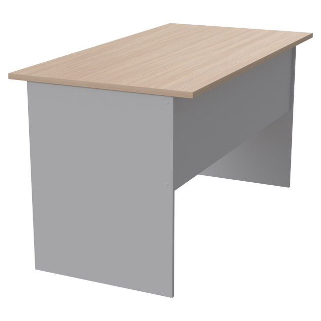 Офисный стол СТ-48 цвет Серый+Дуб Молочный 140/73/76