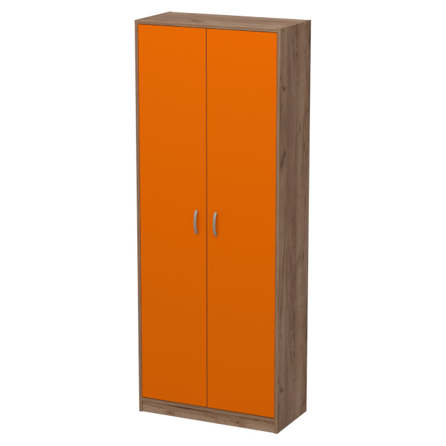 Офисный шкаф для одежды ШО-52 цвет Дуб Крафт+Оранж 77/37/200 см