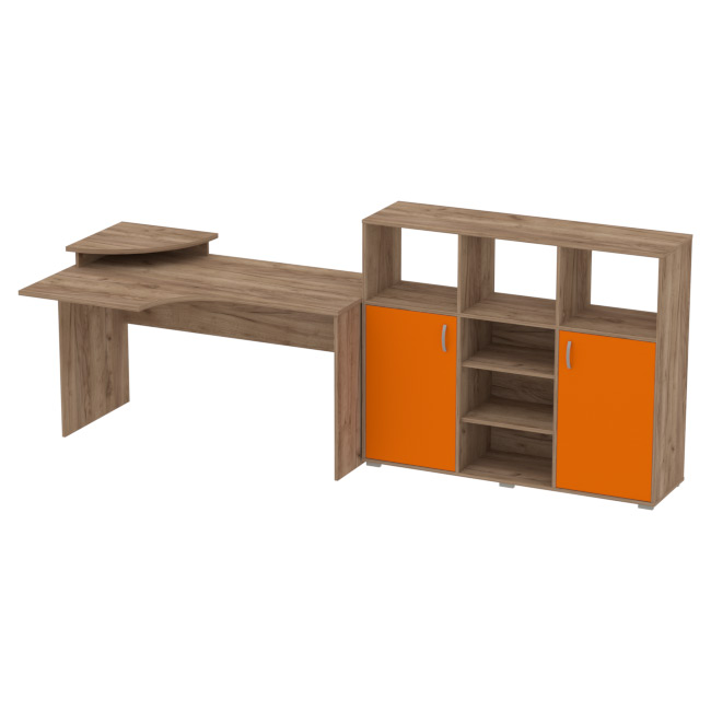 Комплект офисной мебели КП-9 цвет крафт+оранж