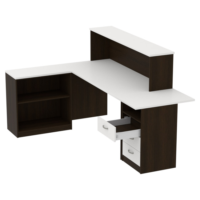 Комплект офисной мебели КП-12 цвет Венге+Белый