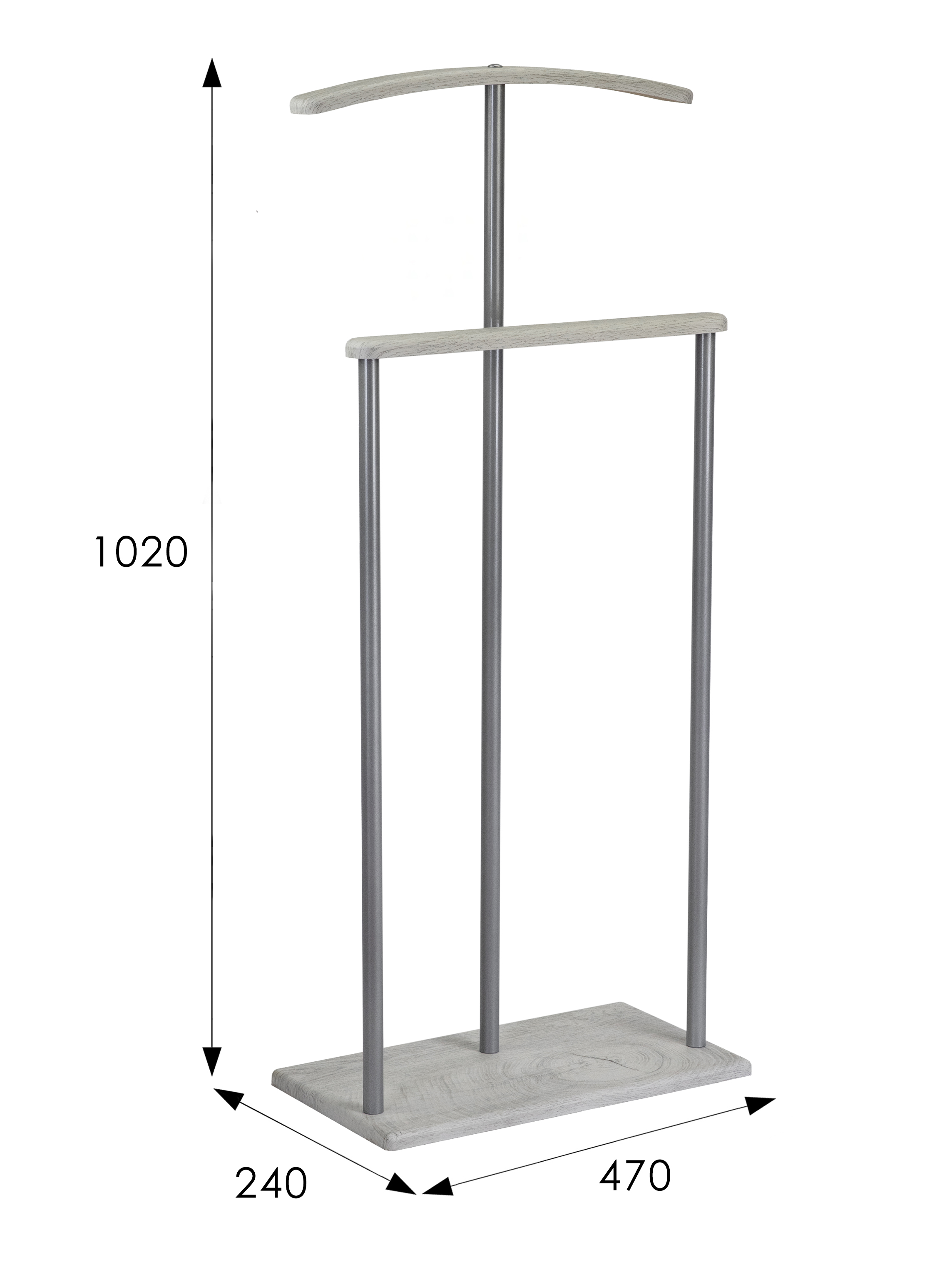 Вешалка костюмная Дэви 1 металлик/дуб дымчатый