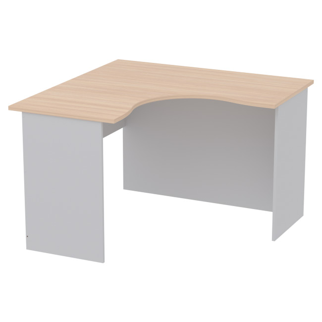 Офисный стол угловой СТУ-11 цвет Серый + Дуб120/120/76 см