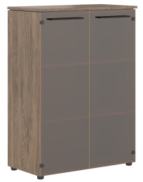 Шкаф со стеклянными дверьми MMC 85.2 Антрацит/Кария Пальмира