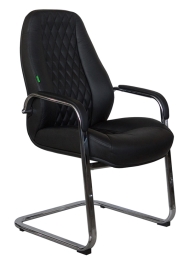 Конференц-кресло из натуральной кожи RIVA F385 Черное