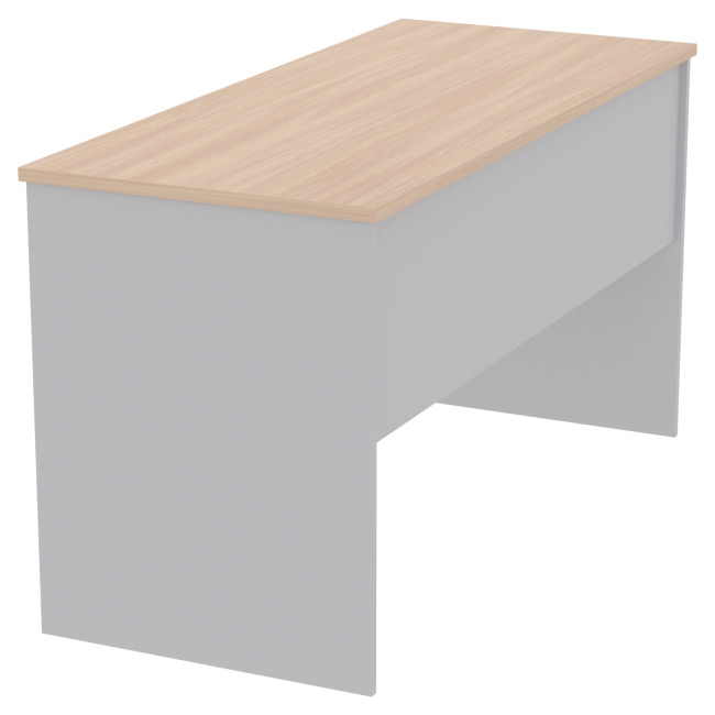 Офисный стол СТ-42 цвет Серый+Дуб Молочный 140/60/76 см