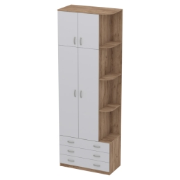 Офисный шкаф для одежды ШО-45 цвет Дуб Крафт + Серый 89/45/260 см