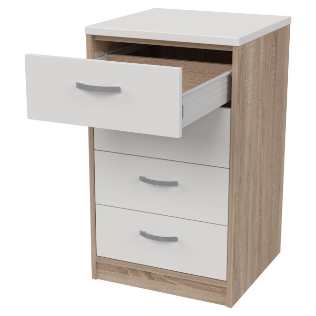 Тумба с ящиками приставная ТС-27+С46 цвет Дуб Сонома + Белый 45/44/76