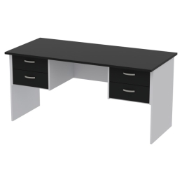 Офисный стол СТ+4Т-10 цвет Серый + Черный 160/73/76 см