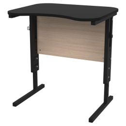 Заказать в Москве Парта школьная одноместная ЭРГО цвет Чёрный+Дуб Молочный ПЭ-1 60/50/51-75 см Парта школьная одноместная ЭРГО цвет Чёрный+Дуб Молочный ПЭ-1 60/50/51-75 см