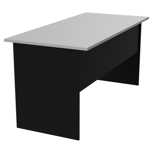 Офисный стол СТ-10 цвет Черный + Серый 160/73/76 см