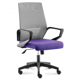 Офисное кресло премиум Эрго black LB Серый/Фиолетовый