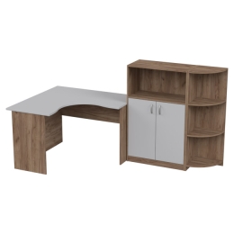 Комплект офисной мебели КП-10 цвет Дуб Крафт+Серый