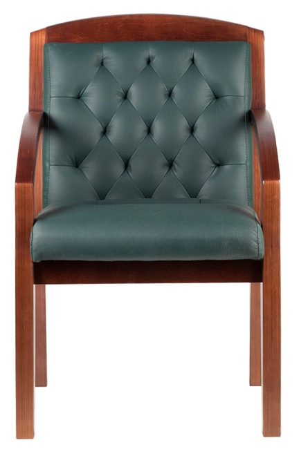 Конференц-кресло из кожи RIVA Wood M 175 D Зелёный