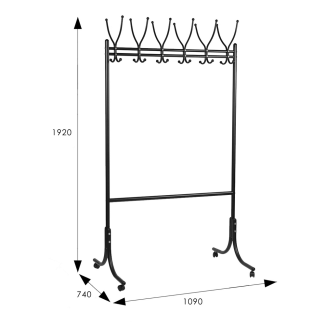 Вешалка на колесах М-11 черная