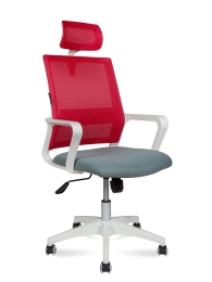 Офисное кресло эконом Бит белый+красный