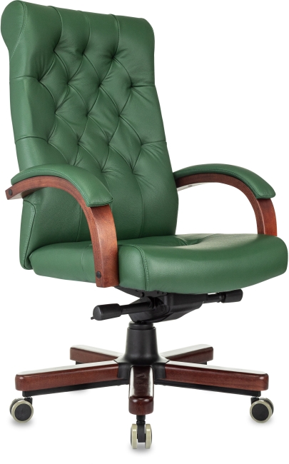 Кресло руководителя Бюрократ T-9928WALNUT/GREEN