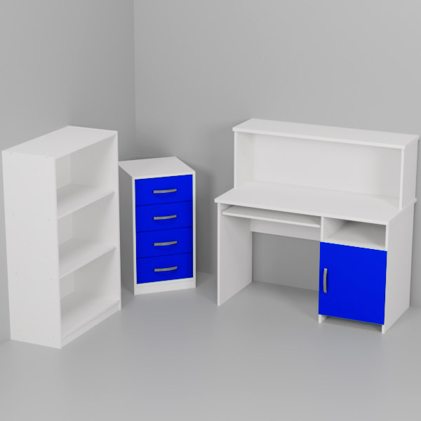 Комплект офисной мебели КП-22 цвет Белый+Синий