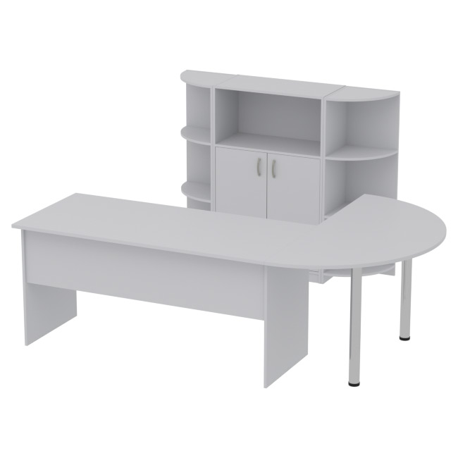 Комплект офисной мебели КП-13 цвет Светло-серый