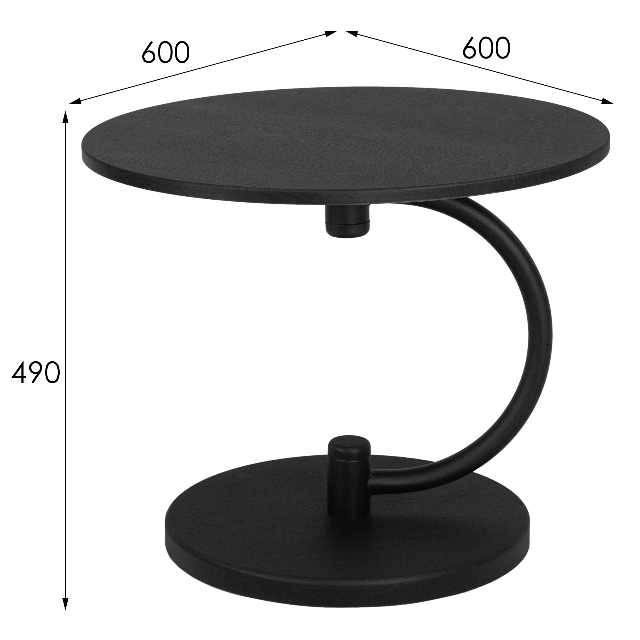 Стол журнальный Дуэт 13 черный/черный элит