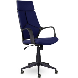 Кресло офисное IQ black plastic+синий