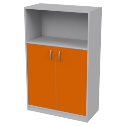 Офисный шкаф СБ-63 цвет Серый+Оранж 77/37/123 см
