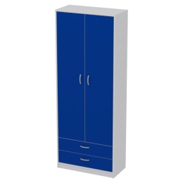 Шкаф для одежды ШО-37 цвет Серый+Синий 77/37/200 см