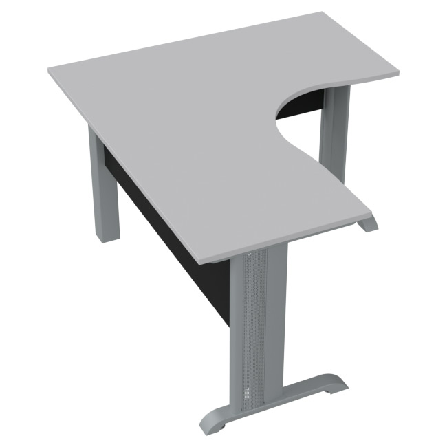 Угловой стол СТУ-36Л-М цвет Серый+Черный 140/120/74 см