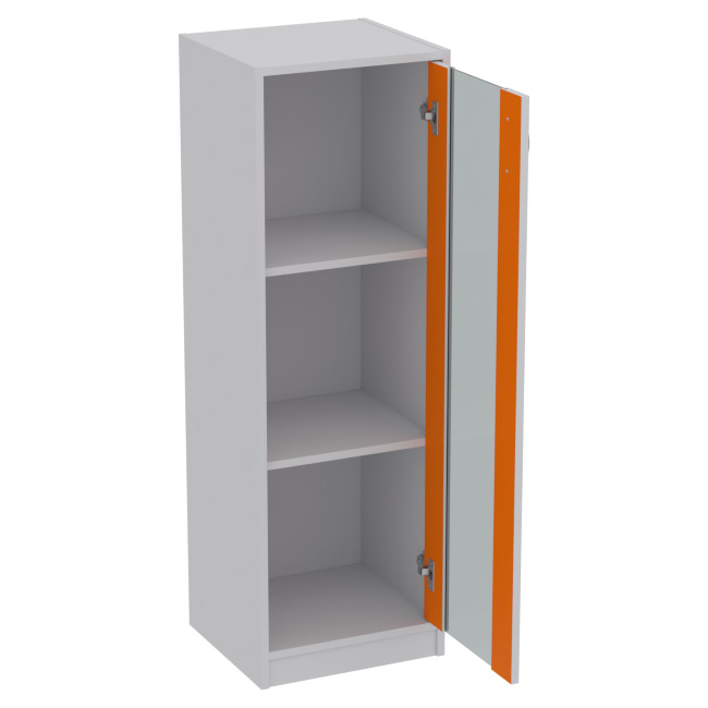 Офисный шкаф СБ-61+ДВ-62 графит цвет Серый+Оранж 40/37/123 см