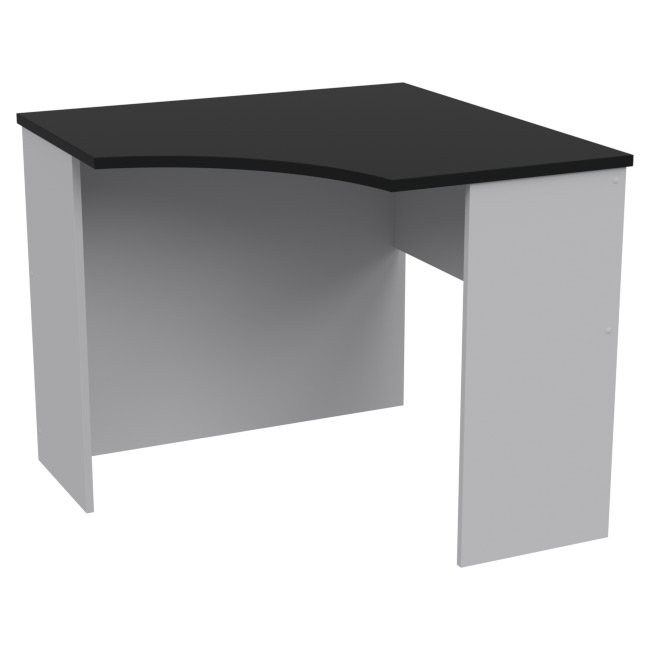 Угловой стол СТУ-19 цвет Серый+Черный 90/90/76 см
