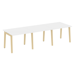 Стол переговорный (3 столешницы) OW.PRG-3.1 Белый бриллиант/Дуб светлый 294/98/75