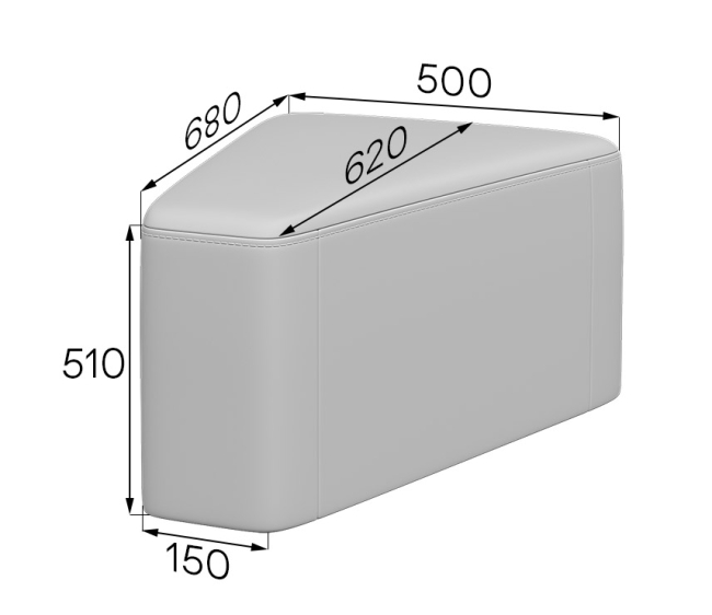 Пуф треугольный высокий Смарт