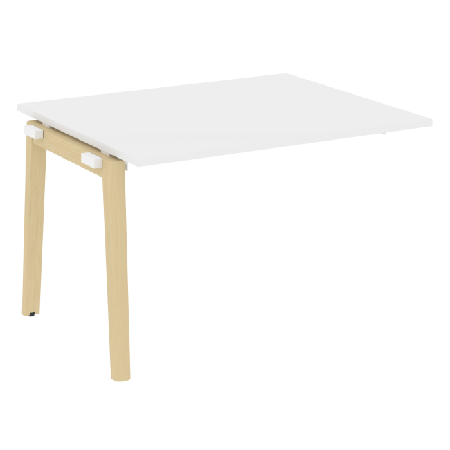 Проходной наборный элемент переговорного стола OW.NPRG-2 Белый бриллиант/Дуб светлый 118/98/75