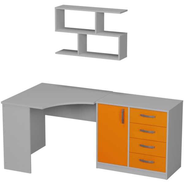 Комплект офисной мебели КП-18 цвет Серый+Оранж