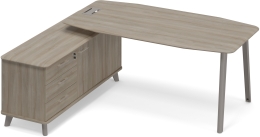 Стол руководителя на опорной тумбе левый Вяз либерти ТМ М1 109 ВЛ ВЛ ВЛ 196,4/164,2/75,6