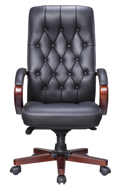 Кресло Everprof Monaco Wood Экокожа Черный