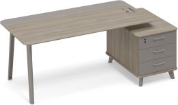 Стол руководителя правый комбинированный с тумбой малой Вяз-Мокко ТМ М1 106 ВЛ ВЛ/МП МП 205,8/104,2/75,6