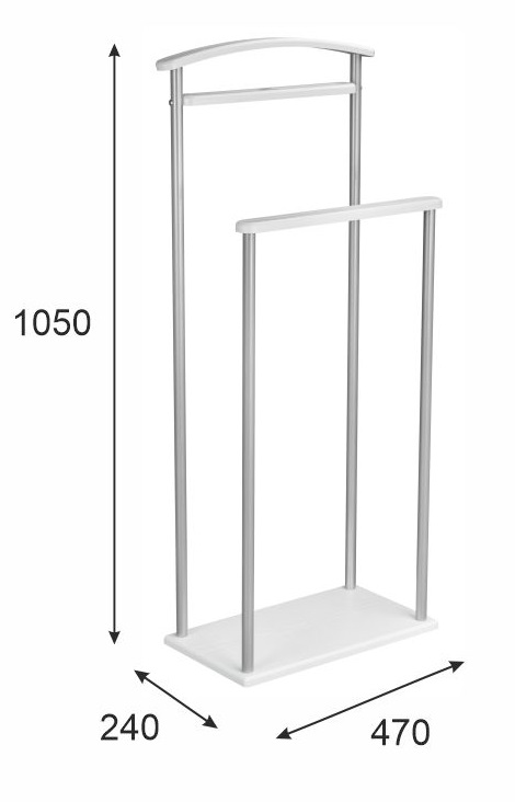 Вешалка костюмная Верис 4 металлик/белый