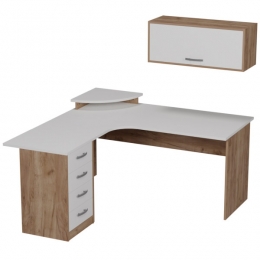 Комплект офисной мебели КП-17 цвет Дуб Крафт+Белый