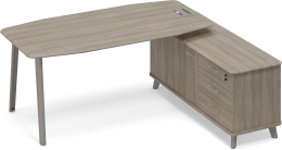 Стол руководителя на опорной тумбе правый Вяз либерти ТМ М1 110 ВЛ ВЛ ВЛ 196,4/164,2/75,6