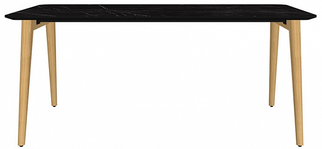 Стол руководителя Rem-180 мрамор черный + массив ясеня